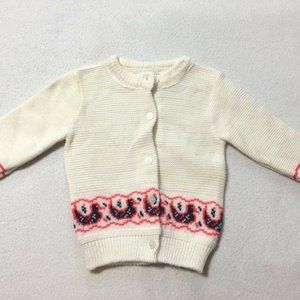 Vintage Cream Navy Duck Baby Cardigan Sweater